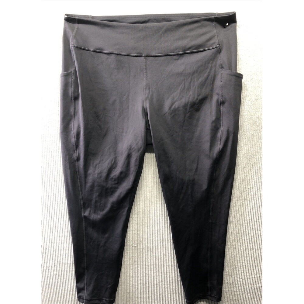 Tek Gear Women’s Athletic Leggings 2X Black Cropped Ankle Capri Workout